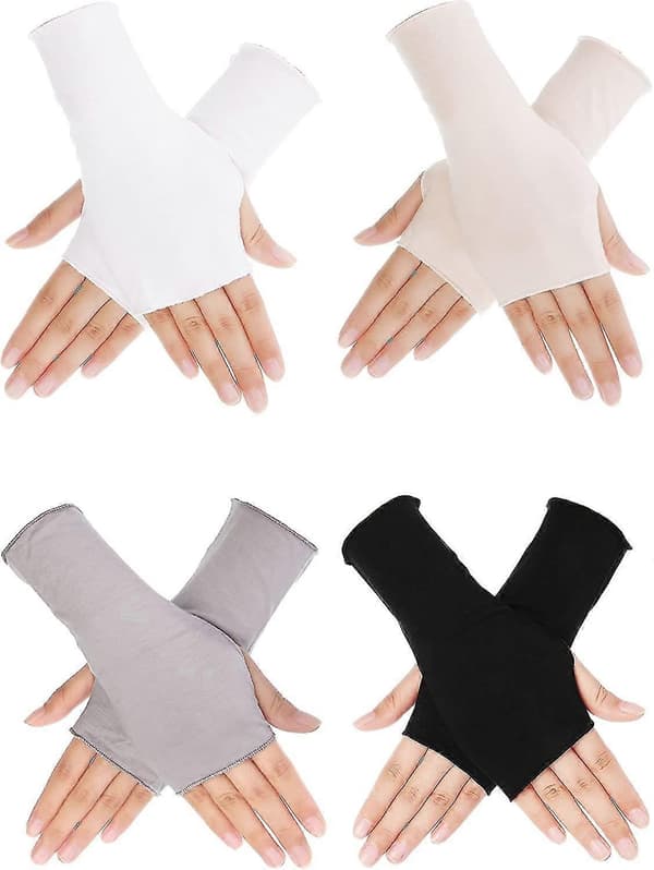 UV-beskyttelseshandsker håndledslængde solbeskyttelse kørehandsker unisex fingerløse