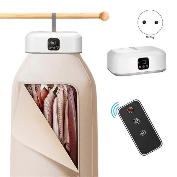 Portable Clothes Dryer, Mini Washing Machines with Remote Control, Small Compact Foldable Electric Drying Machine EU Plug