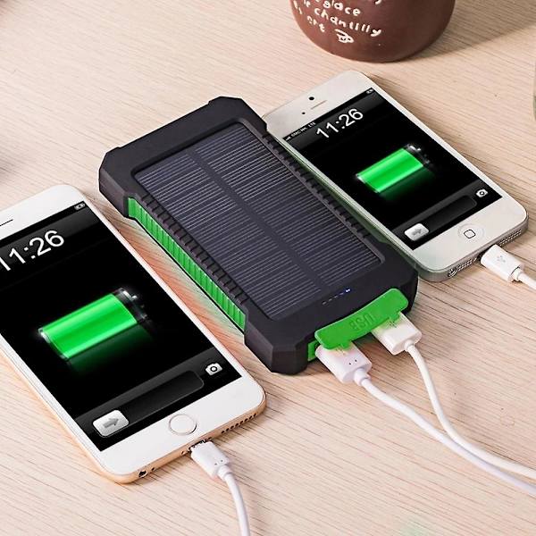 Eksternt batteri hurtig opladning mobil strøm genopladelig solcelleoplader bælte lommelygte mobil strøm rødt logo 20000 ma reel 4000 ma