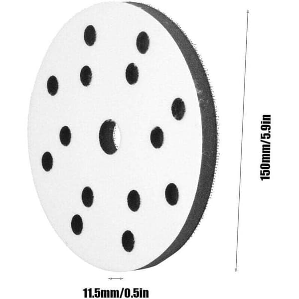 10 Soft Sanding Pads, 150 mm Diameter with 15 Holes - Compatible with Random Orbital Sanders