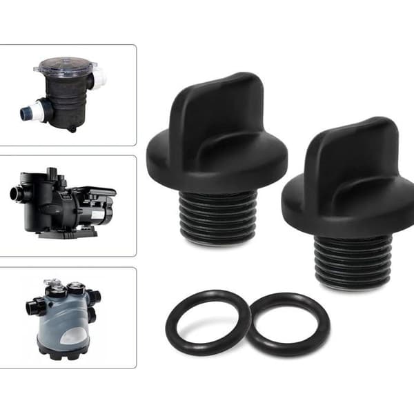 Todelt poolpumpeslangedæksel - afløbsprop til pool- og spa-varmere med udskiftnings-O-ring