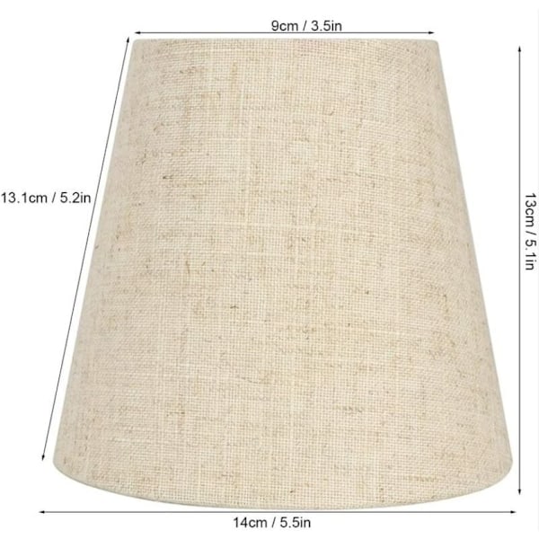 Sæt med 6 små lampeskærme, hessian lampeskærme med pæreklemme til bordlampe og gulvlampe, beige nordisk loftlampe