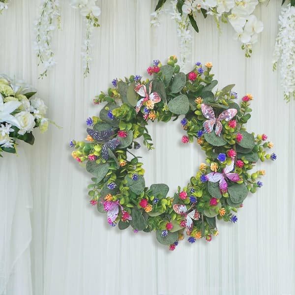 Forårs- og sommerkrans Blomsterkrans til havefest Indendørs Udendørs