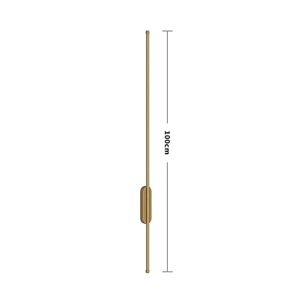 Minimalistisk lineær LED-vegglampe i gull, hvitt lys 100 cm