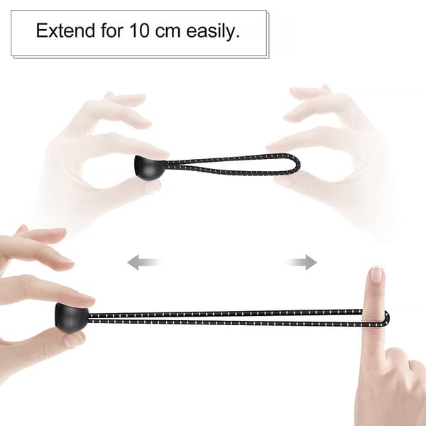 10 Pieces Rubber Straps with Ball, 3 pcs x 10 cm + 4 pcs x 15 cm DXGHC
