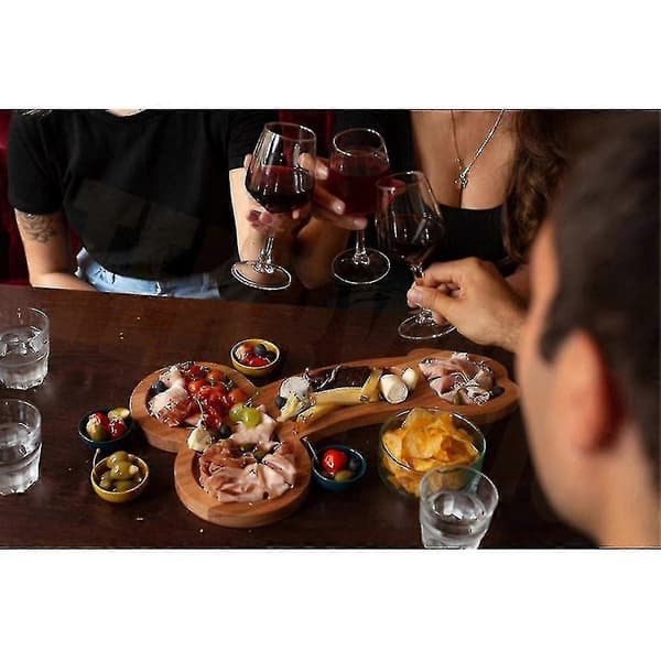 Aperitifbricka i trä, matbricka, delikatessfat, partybricka, rolig bricka L L