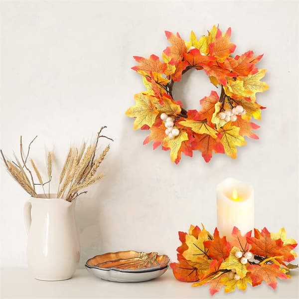 Efterårslanterner, Ahornblade, Thanksgiving Dekoration, Sæt med 2