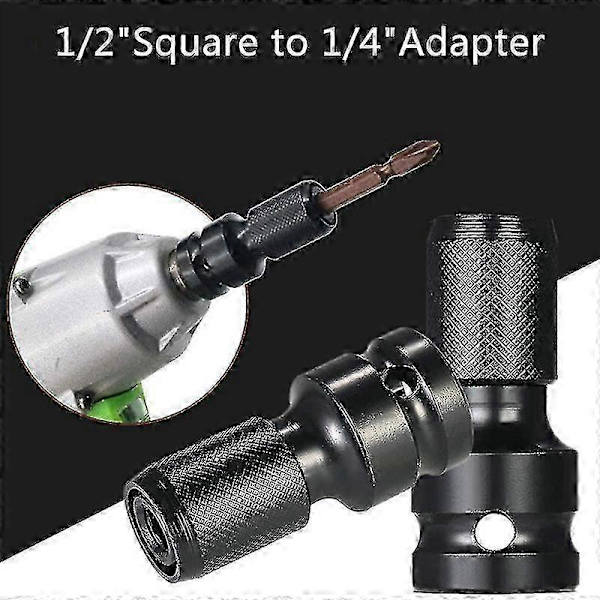 4 pcs Impact Adapter 1/2 Square Drive To 1/4 Hex Shank Socket Adapter