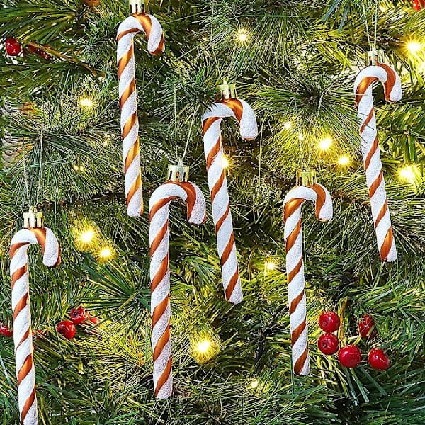 6 stk oppblåsbare Candy Cane-dekorasjoner, godteriballonger