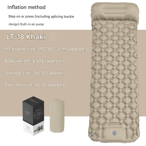 Thick Lightweight Single Camping Mattress Inflatable and Attachable Double Camping Mat and Compact Inflatable Spring Rain Green Spring Rain Green