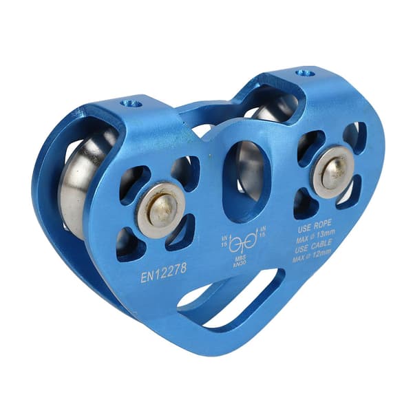 Double Climbing Zipline Wheel Heart Shaped Aerial Transport Ropeway Wheel for Scenic Cableway Blue