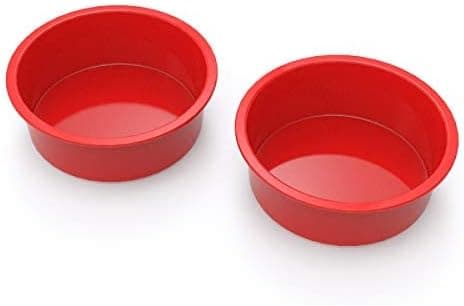 Rød rund silikoneform til kage, 6 tommer diameter, 2 stk. røde lagkager