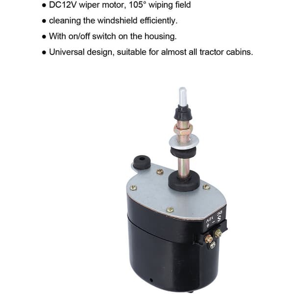 DC12V metall vindusviskermotor, 105° viskerfelt, universelt traktortilbehør-FX-
