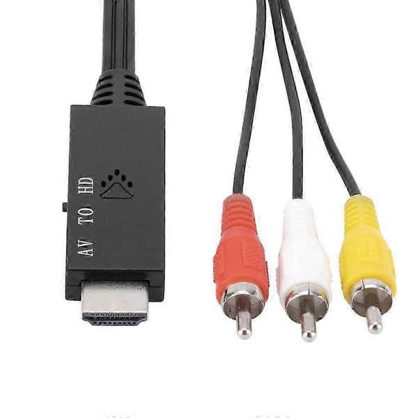 RCA til HDMI-kompatibel konverter Tre-farvet RCA han-kabel længde 1m/3.2ft
