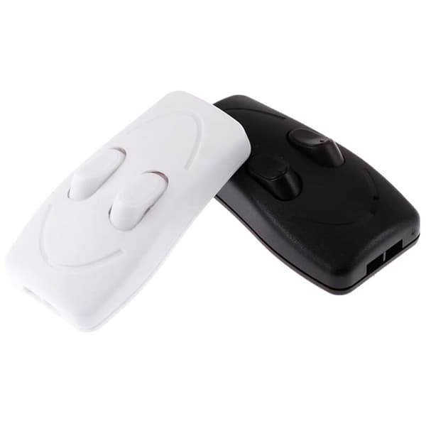 Two-way floor lamp switch, Universal Waterproof Dustproof Mini Push Button Switch for Floor Lamp (White)