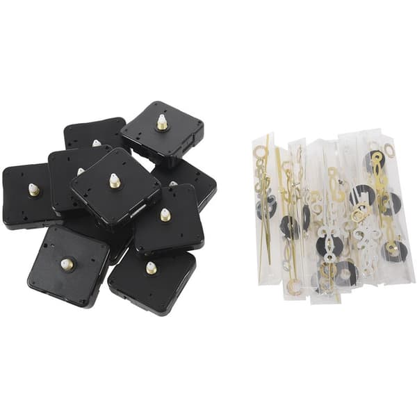 10 x Kvartsi kellokoneisto musta DIY