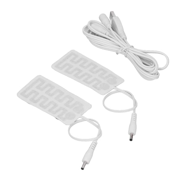 2 stk USB-varmefilm 3,5x1,8 tommer Kulfiber Blød Sikker Maskinvaskbar Elektrisk Varmeplade til Handsker Strømper Sko