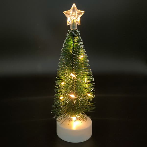 3 kunstige juletre minijuletre og lys, minia