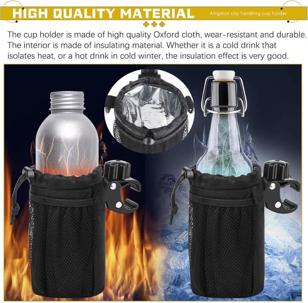 Universal Cup Holder with Velcro, Adjustable for Bicycles, Motorcycles, Wheelchairs