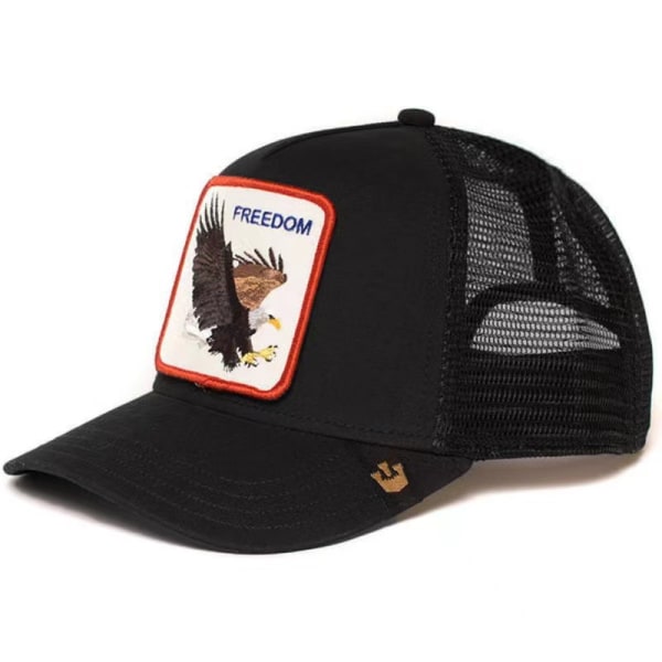 Eläin Baseball-lippis Verkko Ompeleet Trucker Hat Kotka Musta