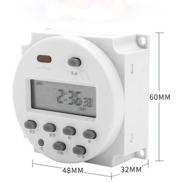 1 stk cn101a LCD Tidsafbryder 12V 110V 220V Tidsrelæ Gadebelysning Displaypanel Strømtimer (220V)