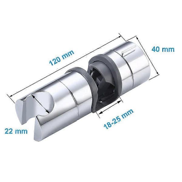 Brusehovedholder til badeværelse, justerbar brusehovedklemme, krom (12*4*4cm)