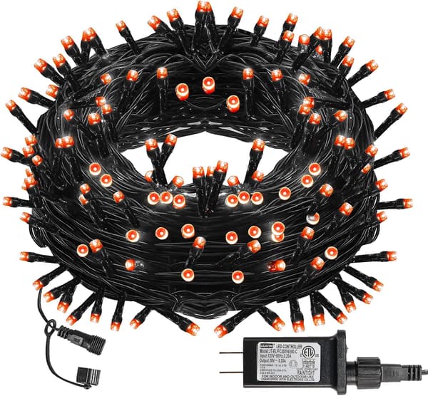 Ljusremsa med 200 LED-lampor, 20 meter lång, för julbelysning Orange Orange 200 lysdioder