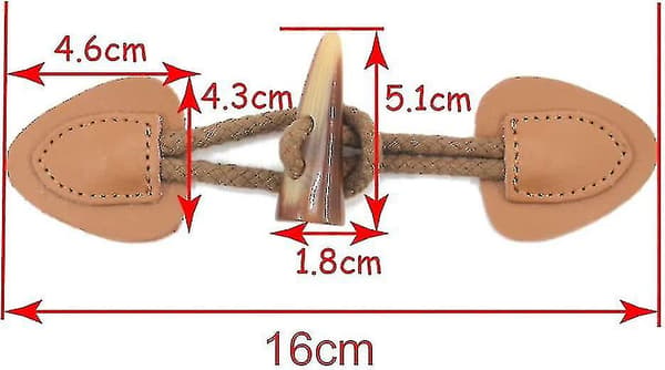Hornknapper i lær 8 par, hornfester, PU-lær, syknapper, kneppfester for DIY-klær, sytilbehør (beige og brun)