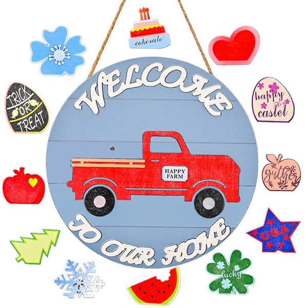 Veranda Ornaments for Truck Scene Hanging Pendant Exquisite Storefront Sign Pattern Wall Welcome