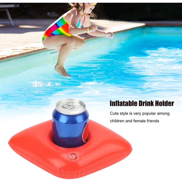 10-pack Inflatable Red Lips Drink Holders for Pool, Cup Holder, Coaster, Can Holder, Compatible with Summer Beach Party Supplies