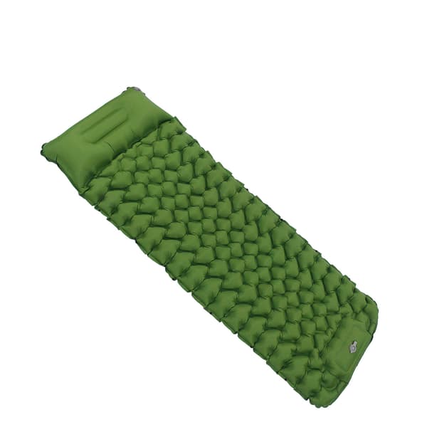 Inflatable Sleeping Pad Ergonomic Design Foot Inflatable Sleeping Pad with Storage Bag for Office Outdoor Camping Olive Green