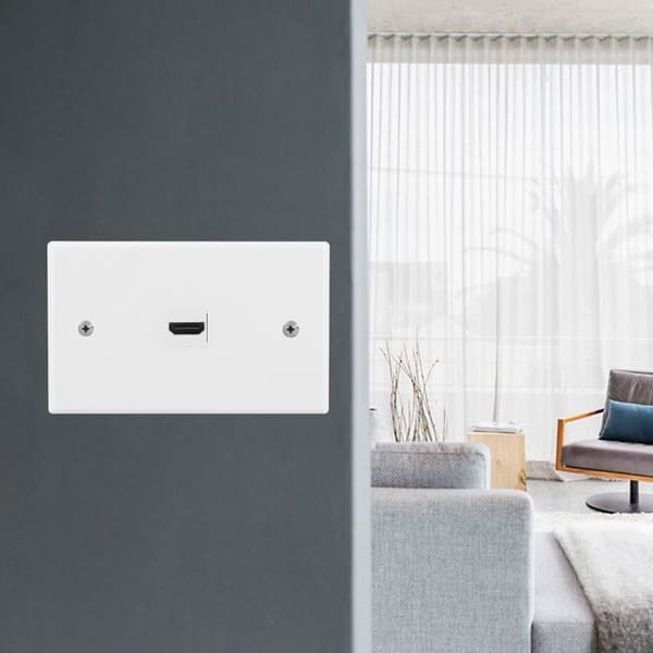 White HDMI Video and Audio Adapter with Clip-on Wall Plate for KLB