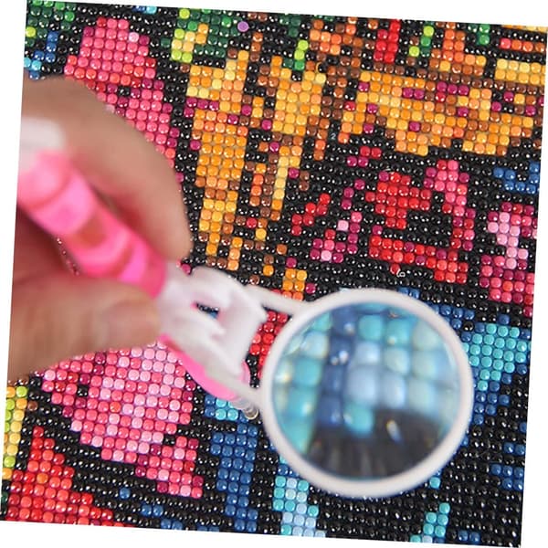 Forstørrelsesglas penneholder med diamantbroderisæt i bulk, 4 stk.