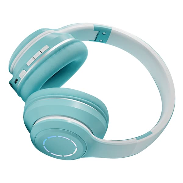 Trådløst Gaming Headset Gradient BT5.2 Tilslutning Bløde Ørepuder Farverige Lys Gaming Headset til Computer Bærbar Grøn