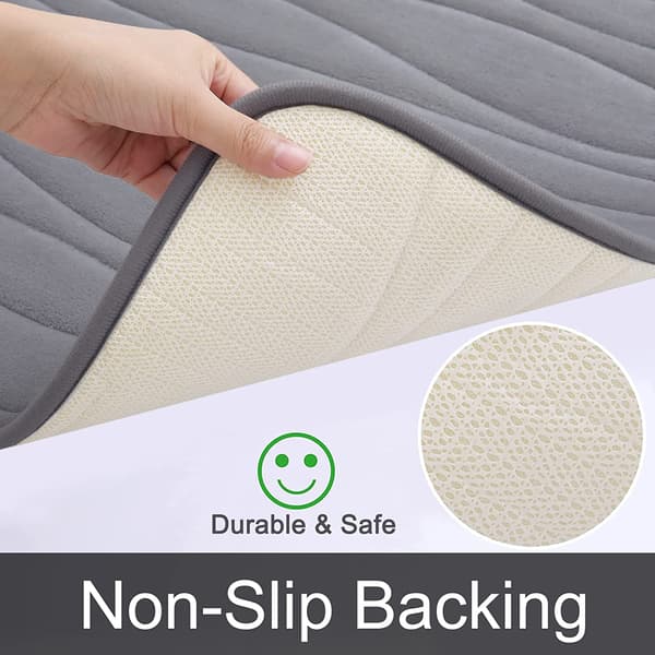 Memory Foam Bademåtte, Ekstra Blød Skridsikker, 40 x 60 cm, Mørkegrå