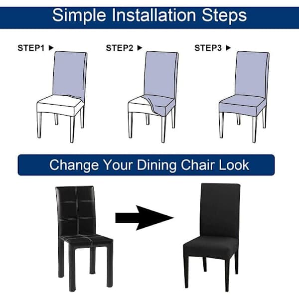 Sett med 6 moderne universelle stretch stoltrekk grå