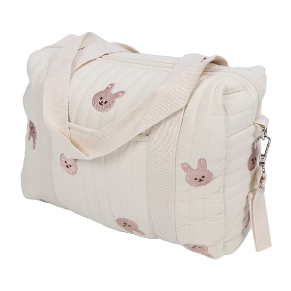 Multifunctional Stroller Bag with Zipper, Embroidery, Reusable Handbag, Diaper Bag, Rabbit Bag