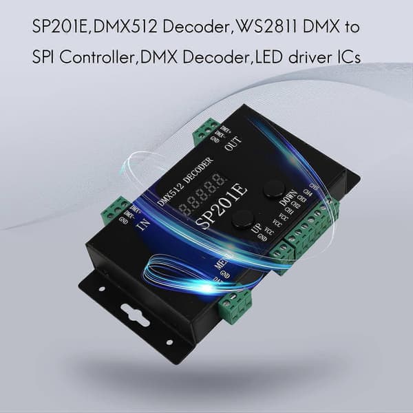 SP201E DMX512 WS2812B WS2811 DMX til SPI Dekoder, Understøtter Flere IC'er