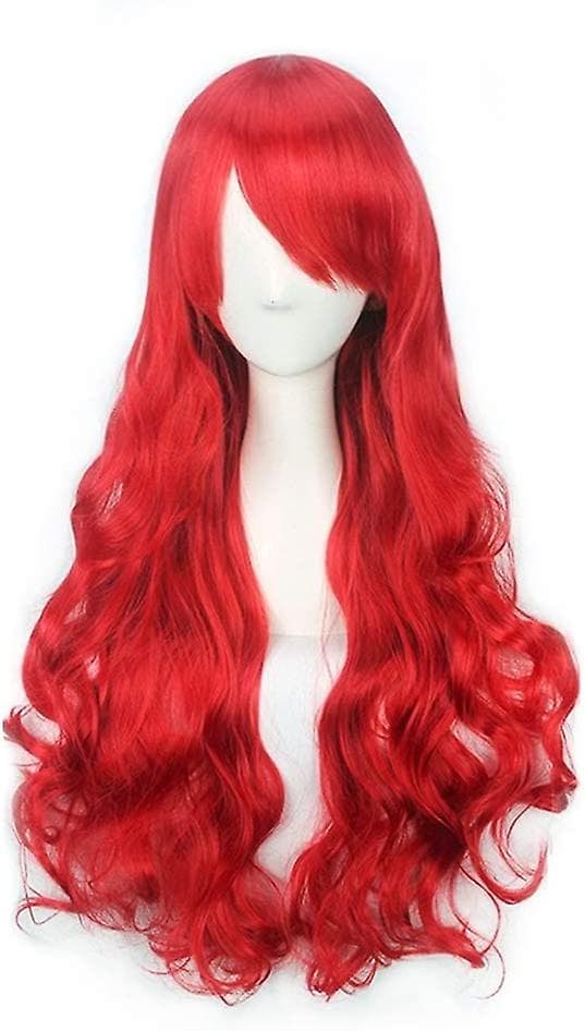 Red Long Curly Wig Full Wavy Curly Wig 80 cm