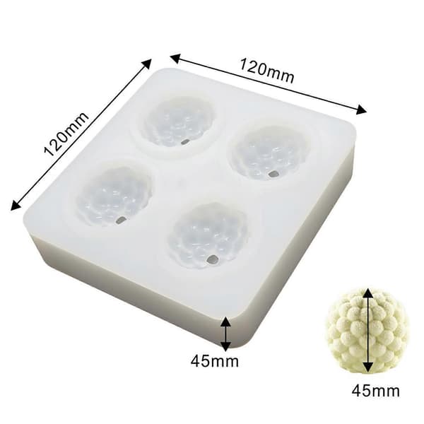 3D Raspberry Silicone Mold 4 Cavities Reusable Food Grade Baking Mold for DIY Desserts Mousse Chocolate Glaze