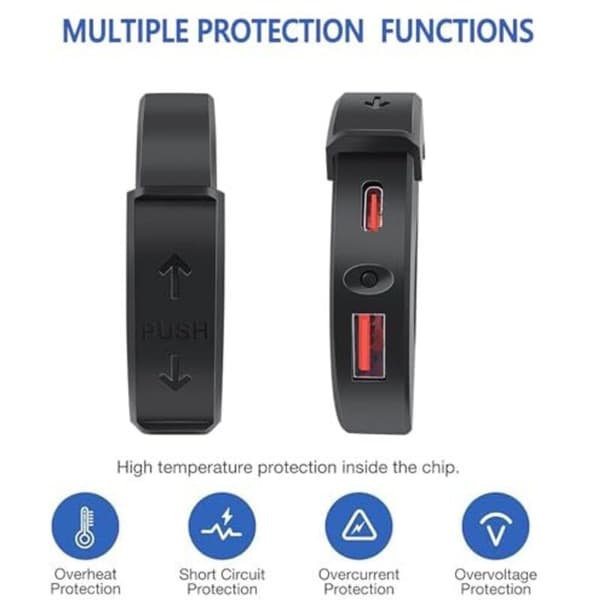 Motorcycle USB Charger 48W 2 Ports QC3.0 18W PD3.0 30W with Switch IP65 USB-C Socket 12-24V Fast Charging Compatible with Phone GPS Camera