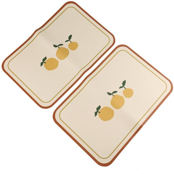 Bordstablett Romantisk Blomsterstil Bordstablett Isolasjonsbordmatte - Tre Appelsiner 45Cm