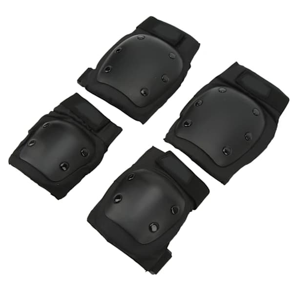 Knee and Elbow Pad Set with EVA Padding and PP Shell for Cycling, Skateboarding, Skating, Snowboarding, Black, One Size 0.7 0.7