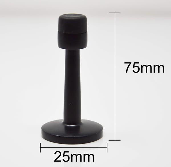Svart dørstopper i rustfritt stål, kraftig skrubar dørstopper, dørklemme dørstopper, fleksibel 3\" gummibumper veggmontert sikkerhetsdørstopper, 2-pakning