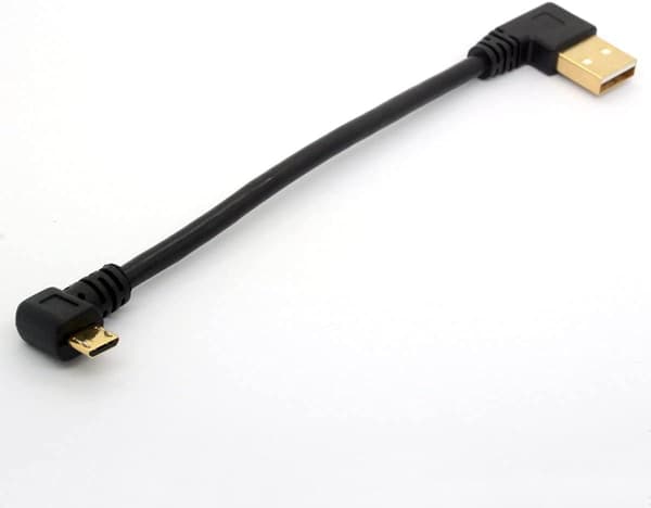 90 graders USB 2.0 til Micro USB B hann 15 cm vinklet ladeforlenger og ladeforlengelseskabel