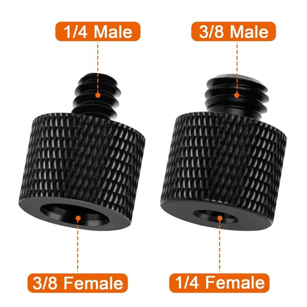 4 stativadapter, 3/8 til 1/4 adapter, mikrofon gevindskrueadapter