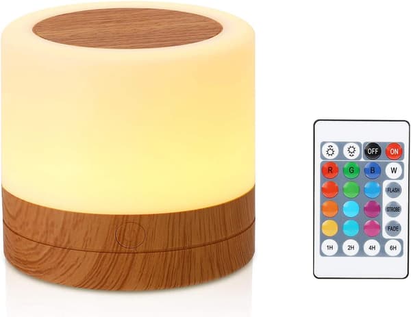 Natlampe, Mini Multicolor 360° Sengelampe, Genopladelig