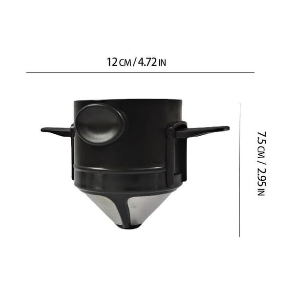 Bærbart sammenklappeligt kaffefilter i rustfrit stål, dryptragt til kaffe og te, tragtkurv, genanvendelig tekande, kaffedrypper (1 stk.)-FA-