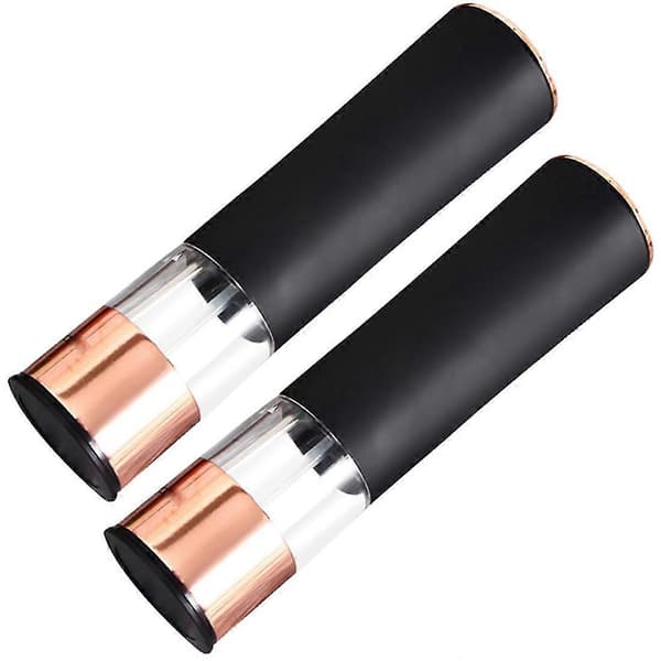 2 st automatiska salt- och pepparkvarnar, elektrisk kryddkvarn, batteridriven, justerbar grovhet, peppar