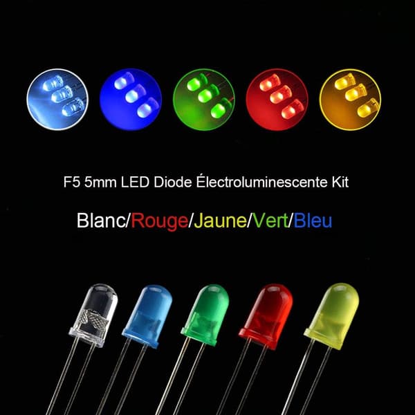 500 stk 5mm LED-lamper Lysdioder Assortert